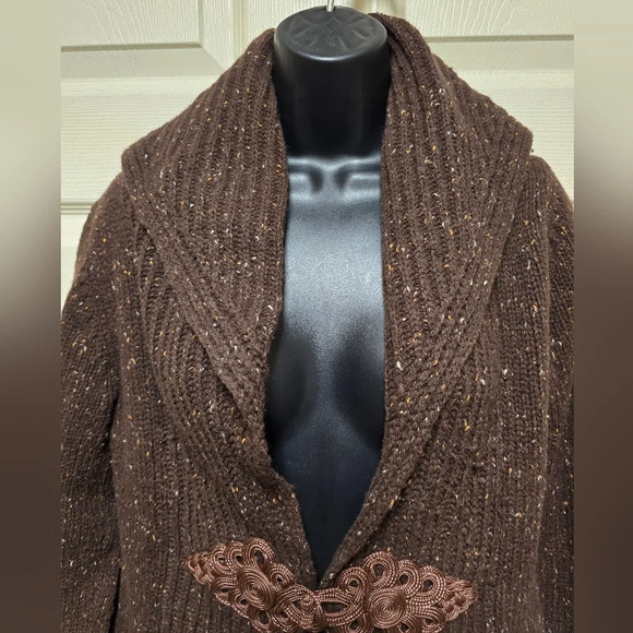 Soft Surroundings Womens Brown Speckled Chateau Duster Cardigan SizeXS - Picture 3 of 14